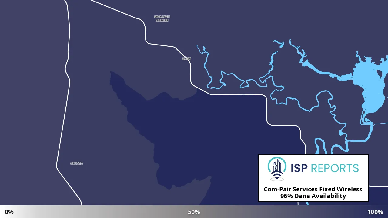 Dana, CA map of internet availability