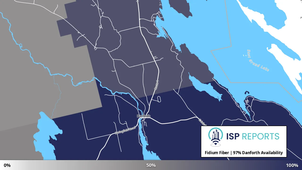 Danforth, ME map of internet availability
