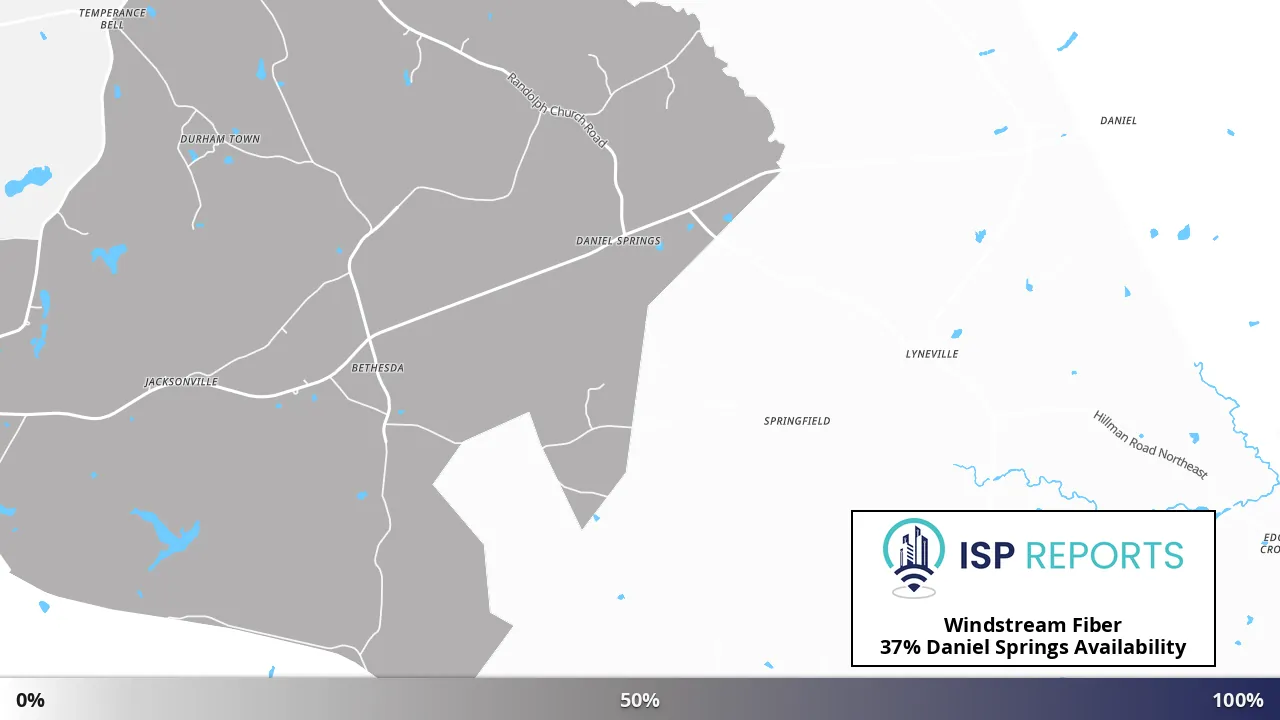 Daniel Springs, GA map of internet availability