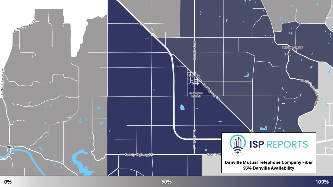 Danville, IA map of internet availability