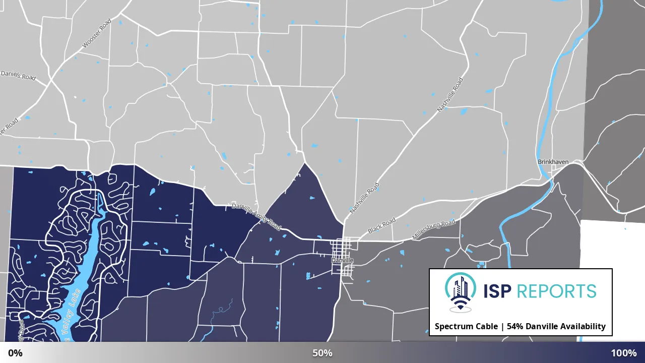 Danville, OH map of internet availability