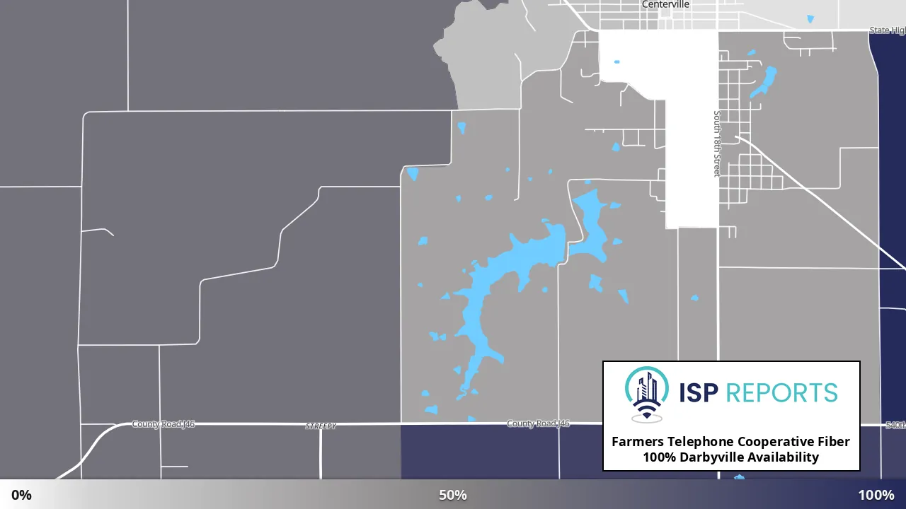 Darbyville, IA map of internet availability