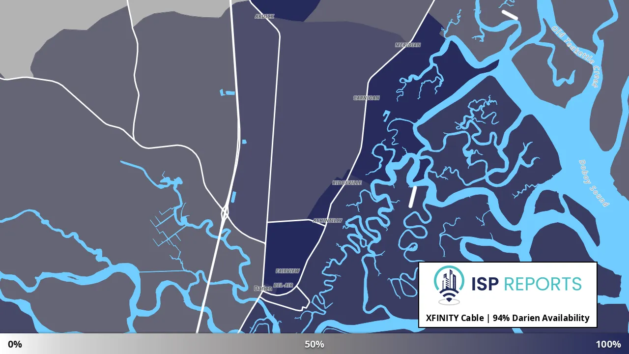 Darien, GA map of internet availability