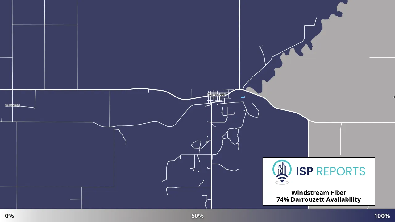 Darrouzett, TX map of internet availability