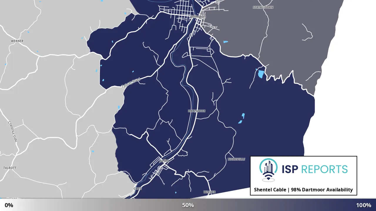 Dartmoor, WV map of internet availability