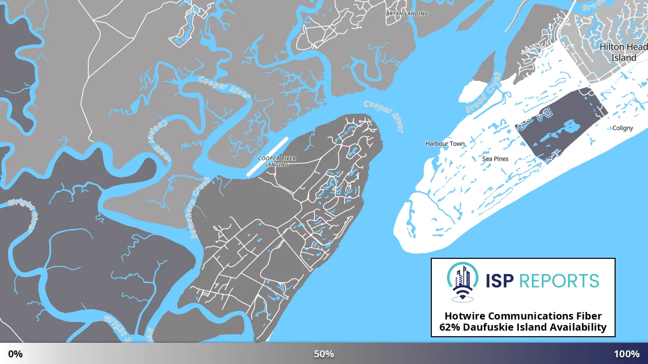 Daufuskie Island, SC map of internet availability