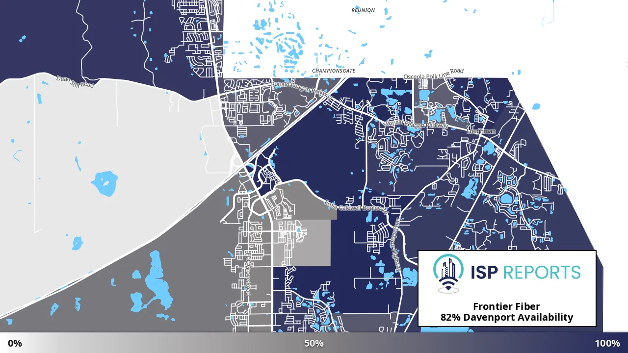 Davenport, FL map of internet availability