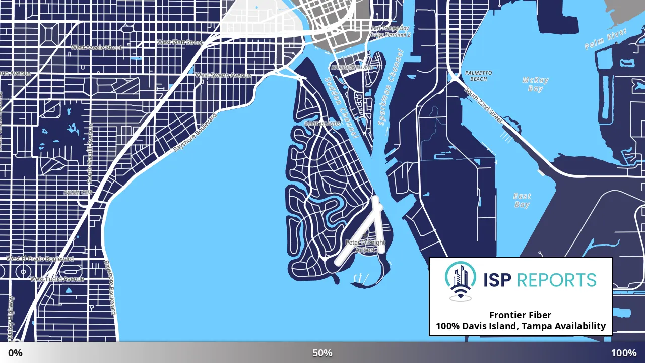 Davis Island, Tampa, FL map of internet availability