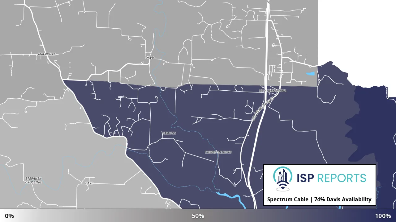 Davis, MO map of internet availability
