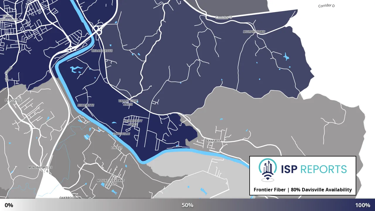 Davisville, WV map of internet availability