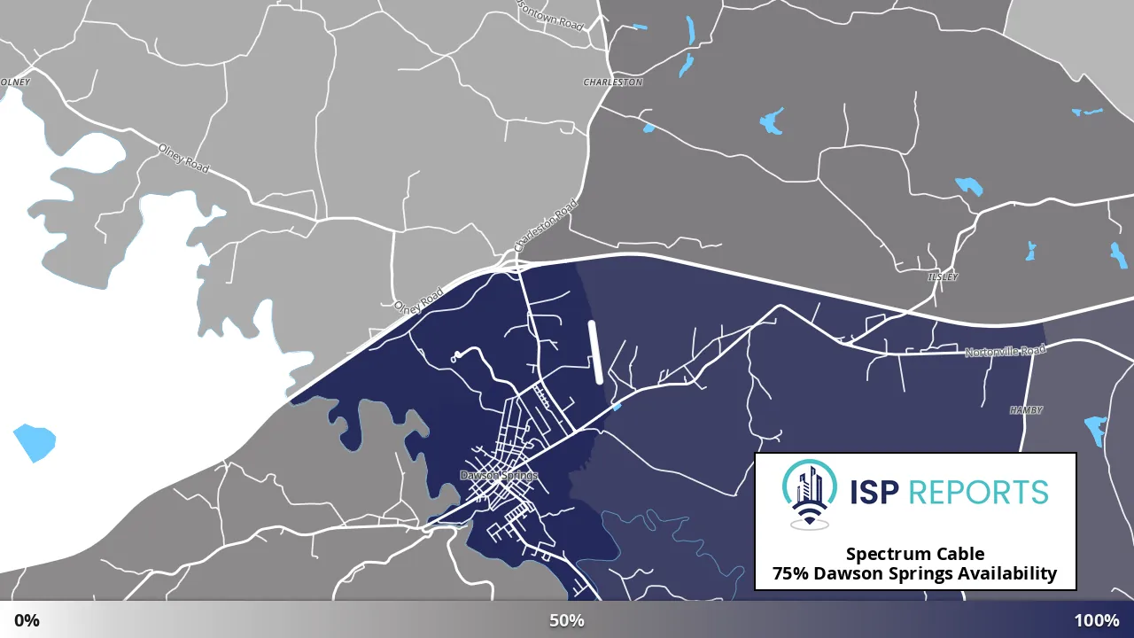 Dawson Springs, KY map of internet availability