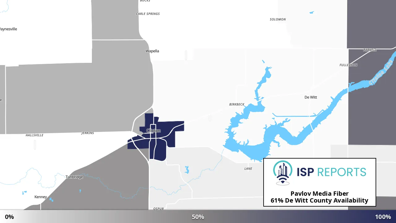 De Witt County, IL map of internet availability