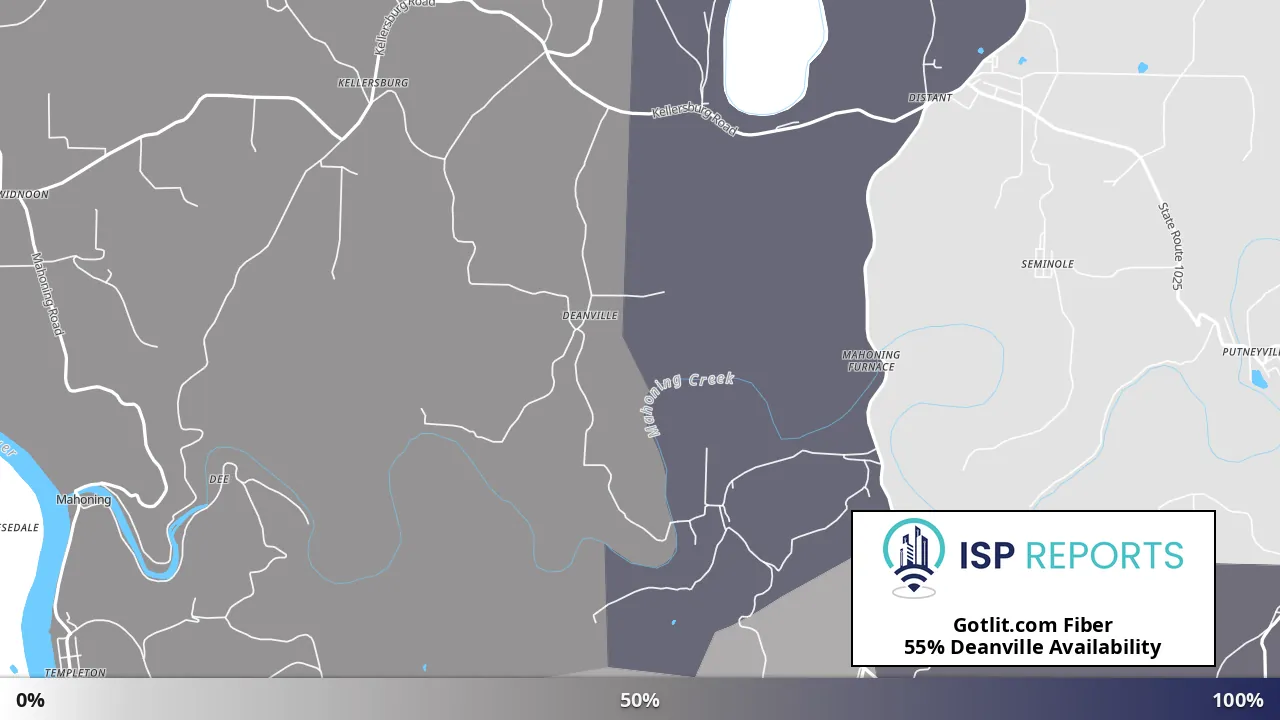Deanville, PA map of internet availability
