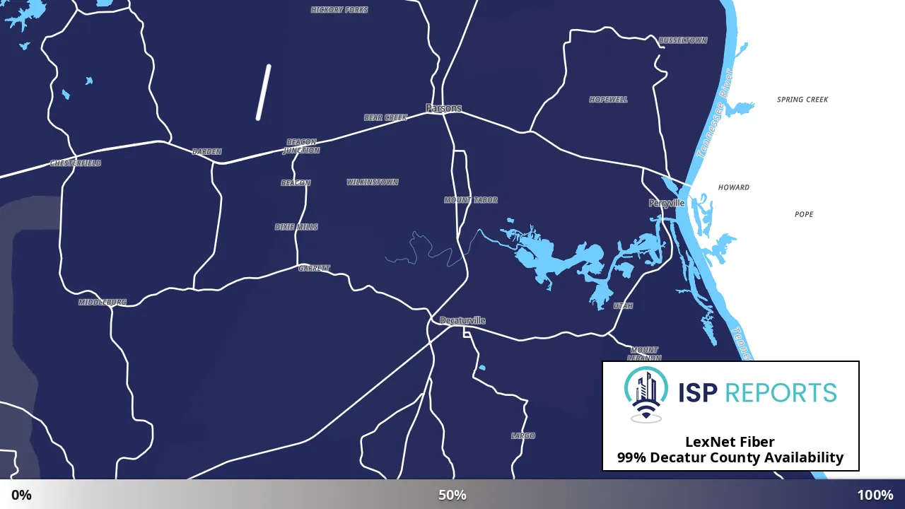 Decatur County, TN map of internet availability