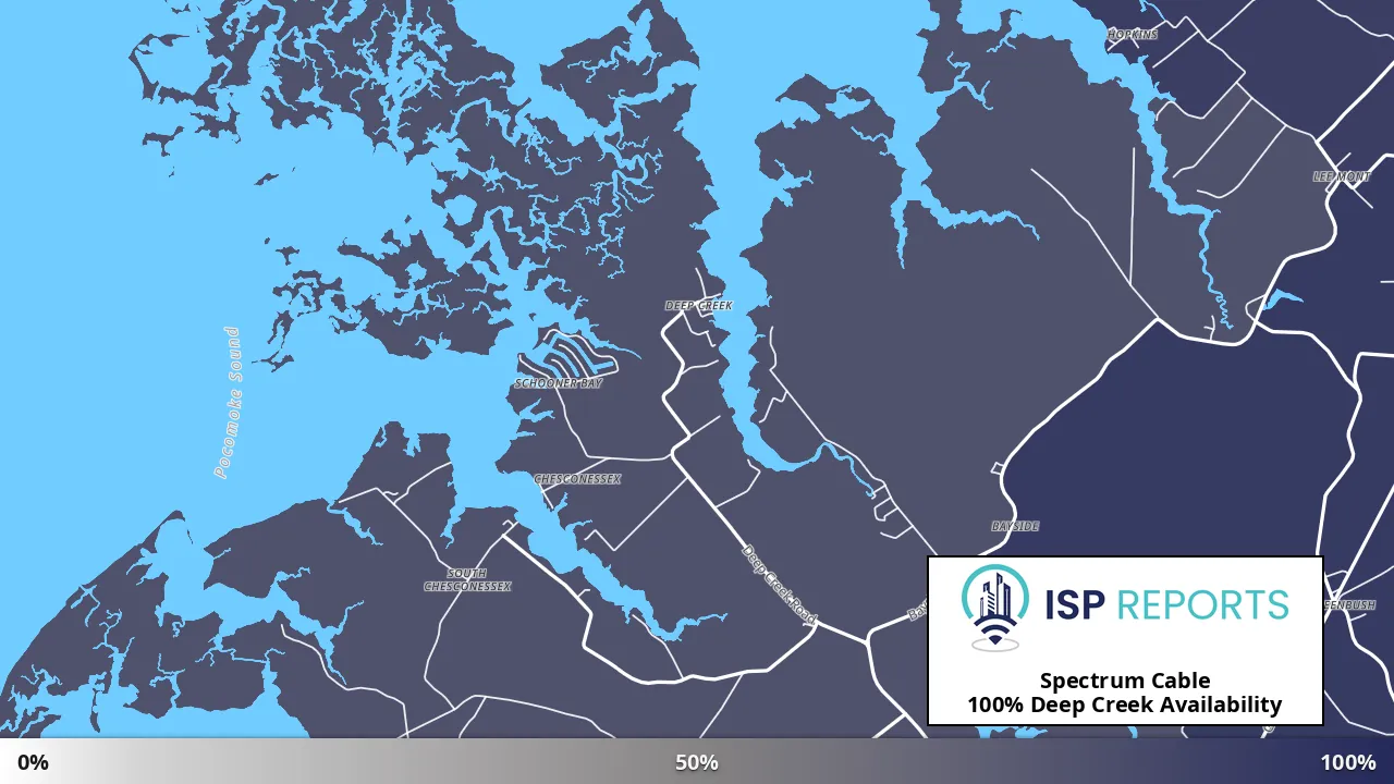Deep Creek, VA map of internet availability