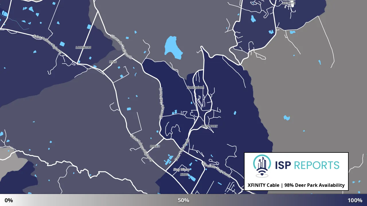 Deer Park, CA map of internet availability