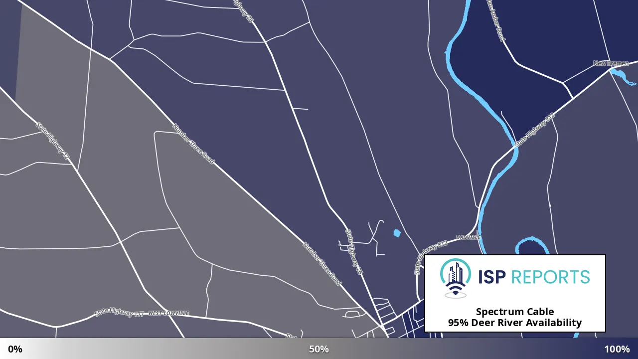 Deer River, NY map of internet availability
