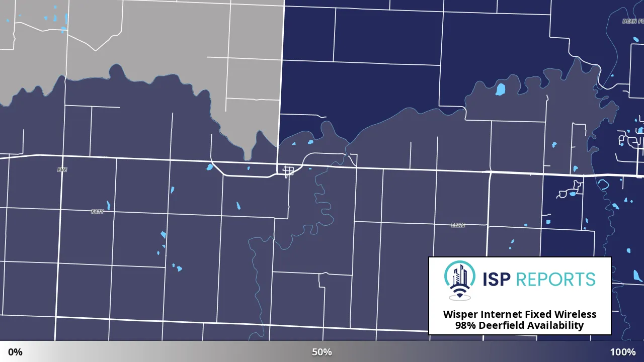 Deerfield, MO map of internet availability