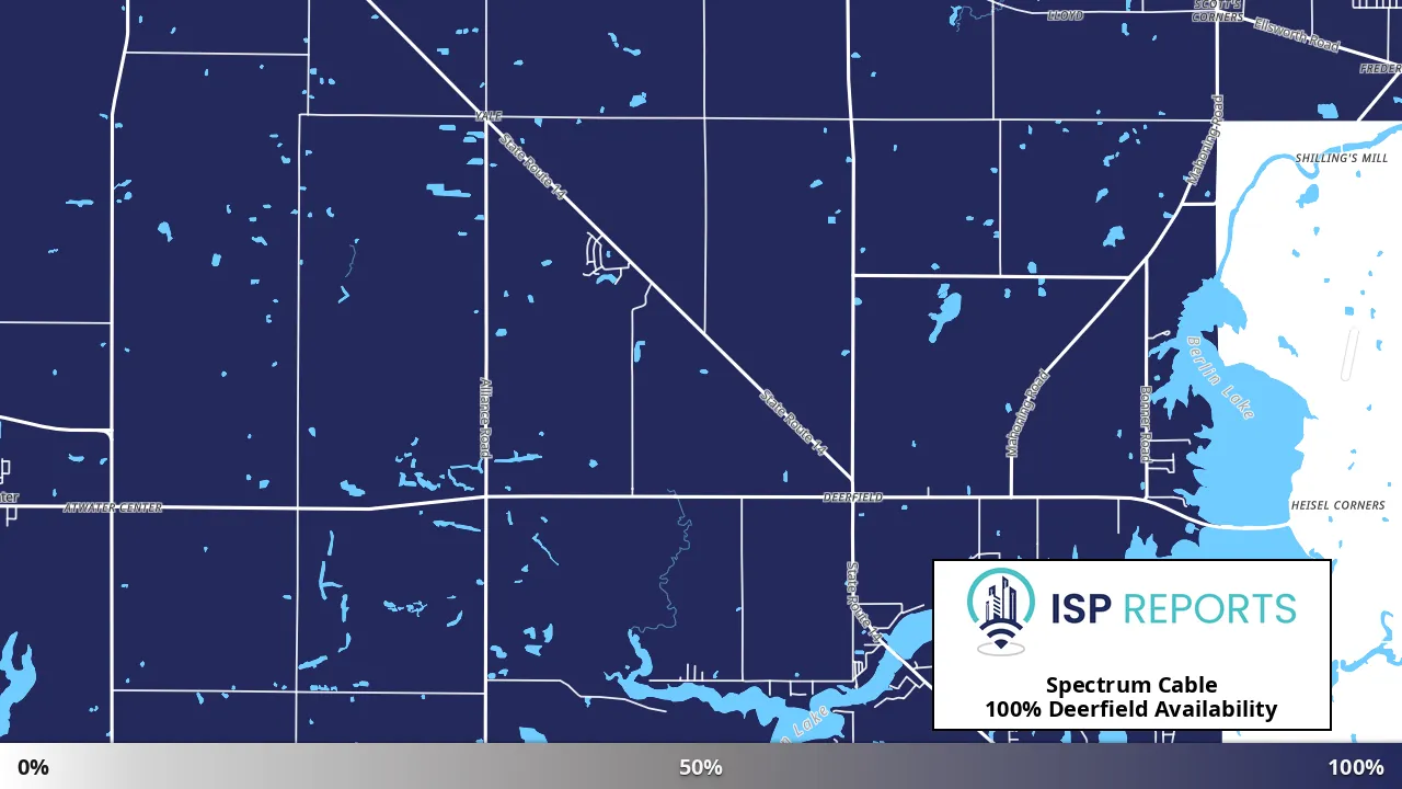 Deerfield, OH map of internet availability