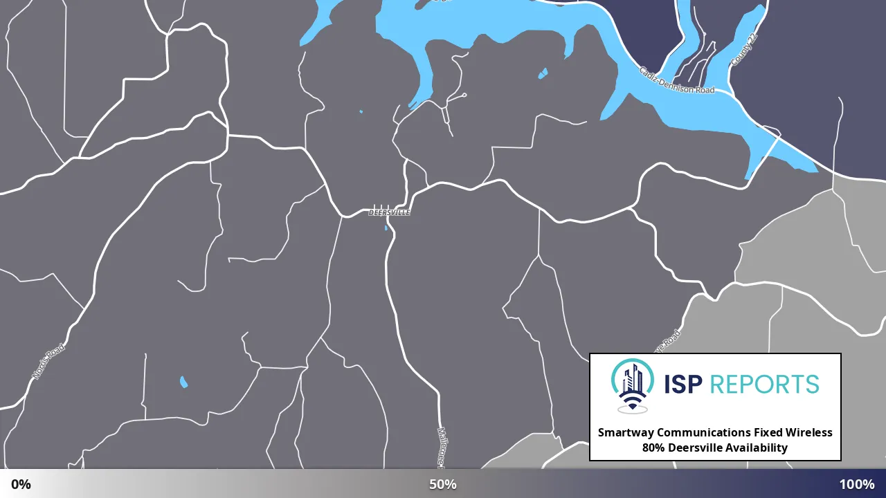 Deersville, OH map of internet availability