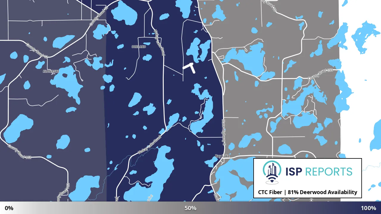 Deerwood, MN map of internet availability