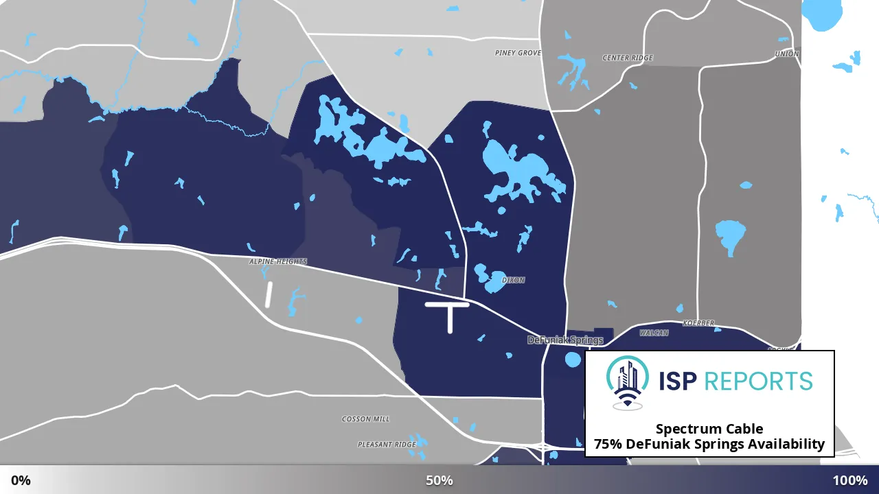 DeFuniak Springs, FL map of internet availability