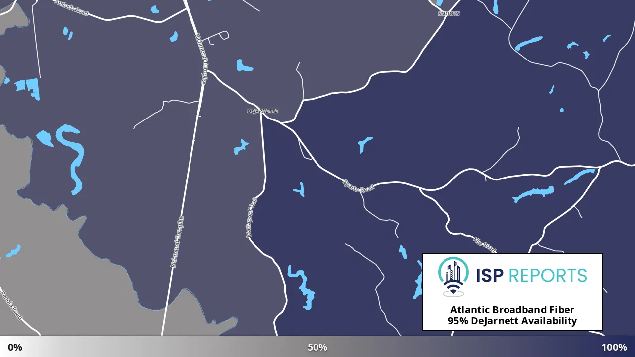 DeJarnett, VA map of internet availability