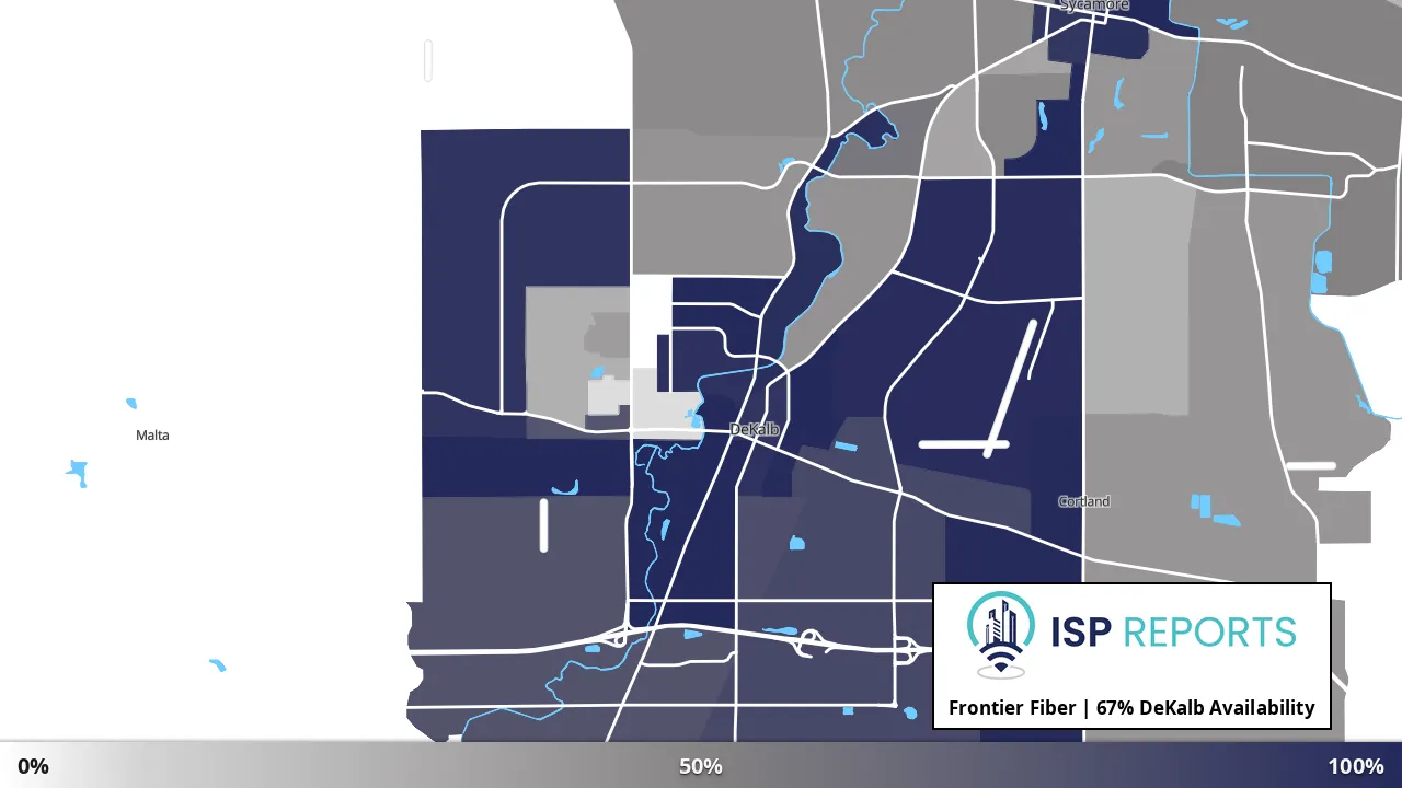 DeKalb, IL map of internet availability