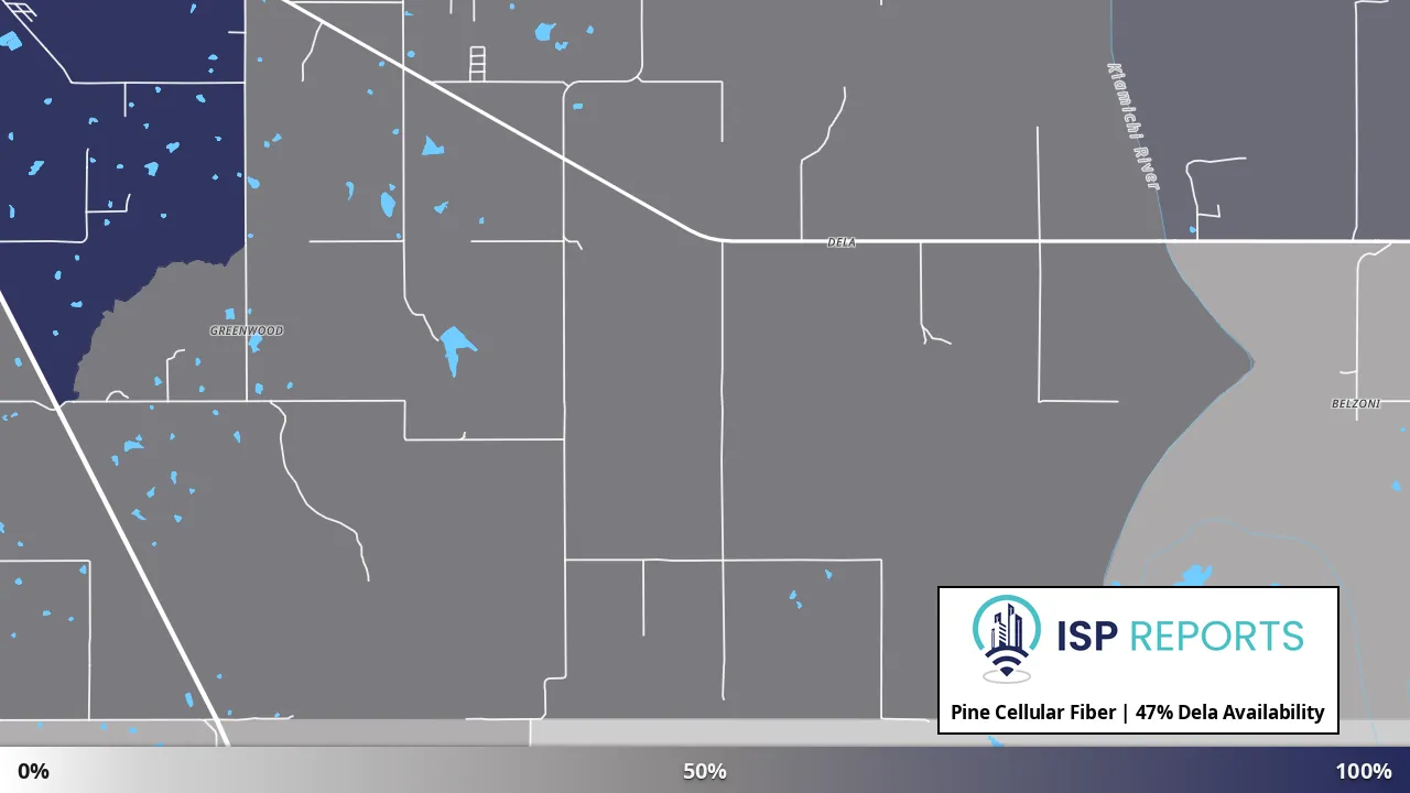 Dela, OK map of internet availability