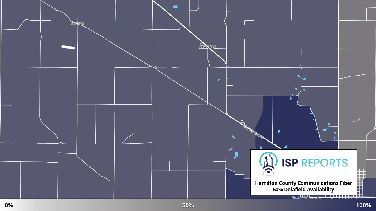 Delafield, IL map of internet availability