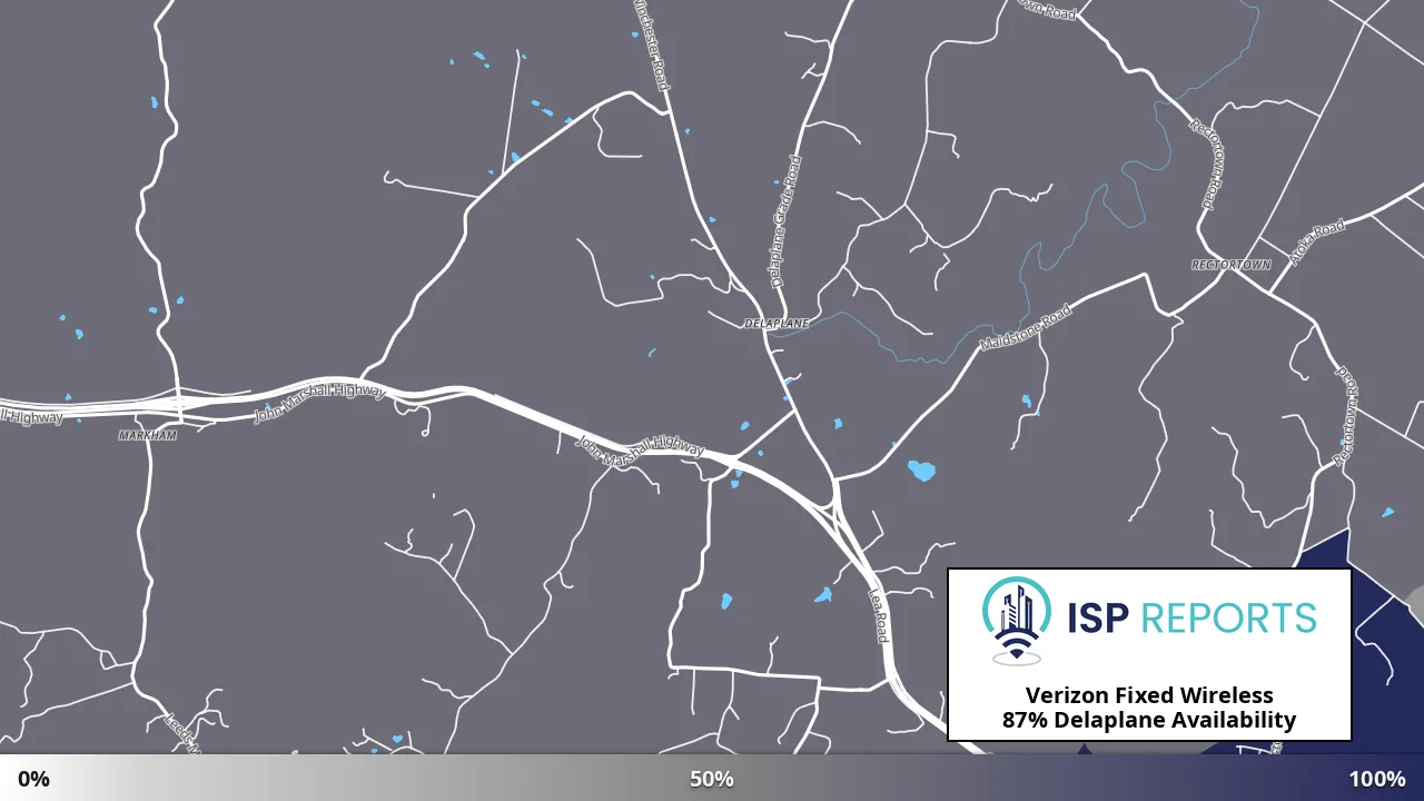 Delaplane, VA map of internet availability