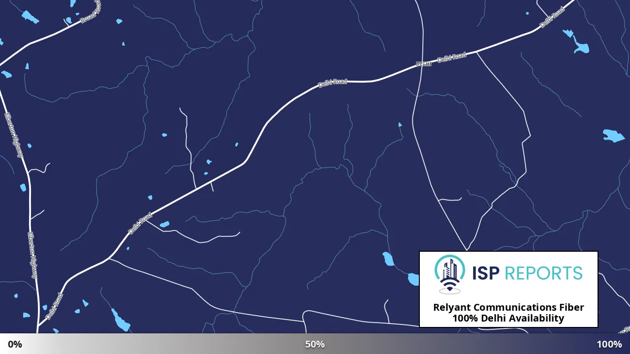 Delhi, GA map of internet availability