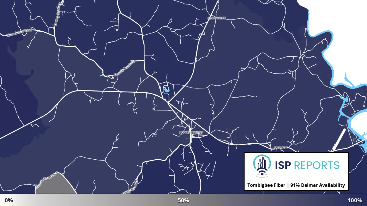 Delmar, AL map of internet availability