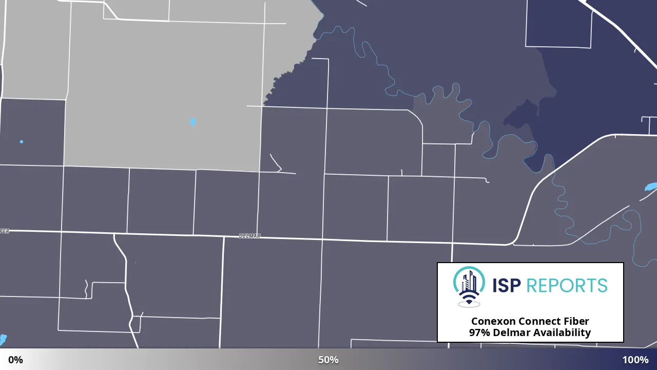 Delmar, MO map of internet availability