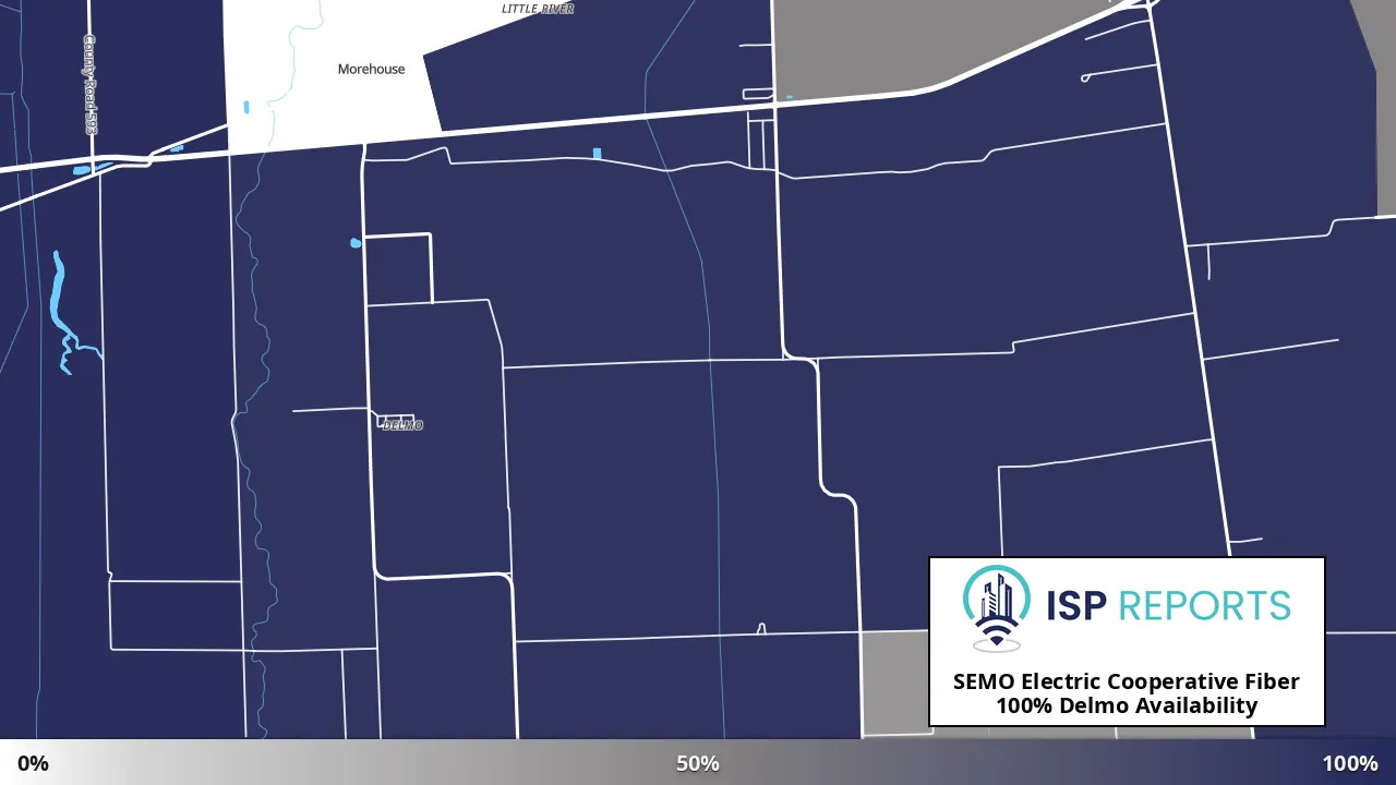 Delmo, MO map of internet availability