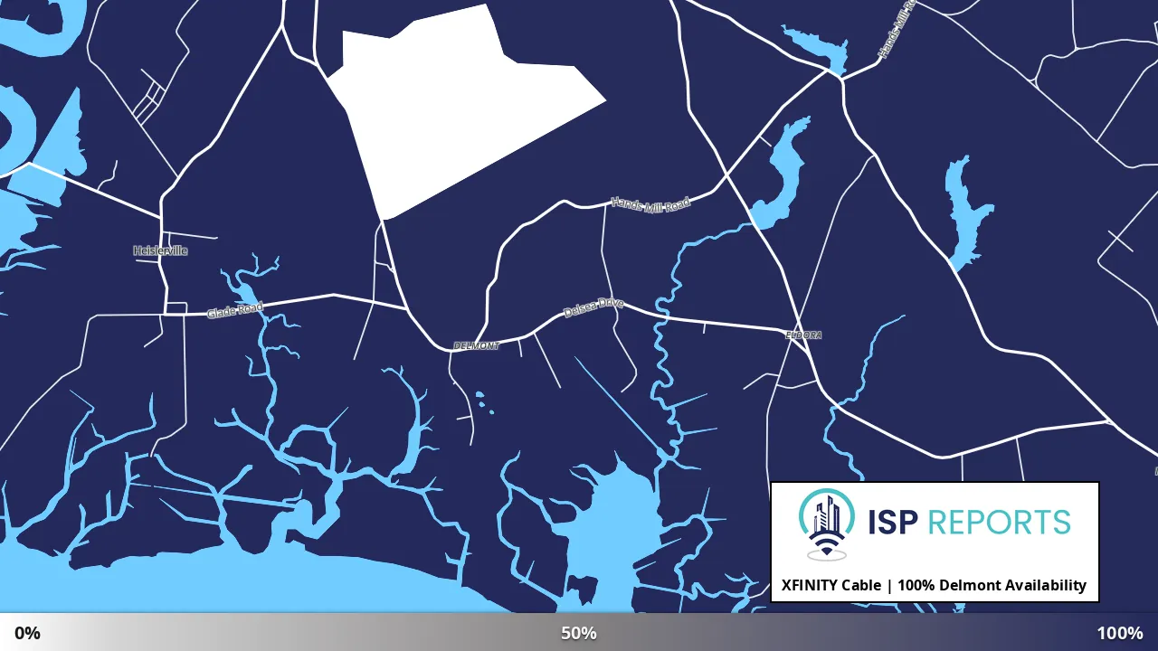Delmont, NJ map of internet availability