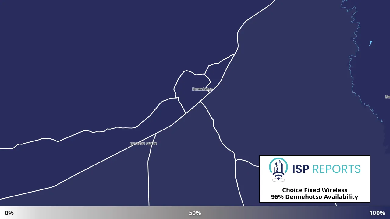 Dennehotso, AZ map of internet availability