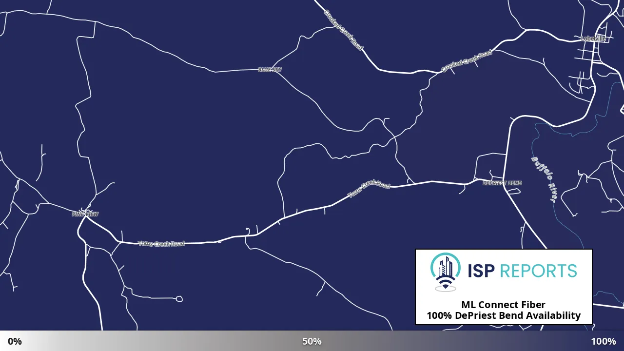 DePriest Bend, TN map of internet availability