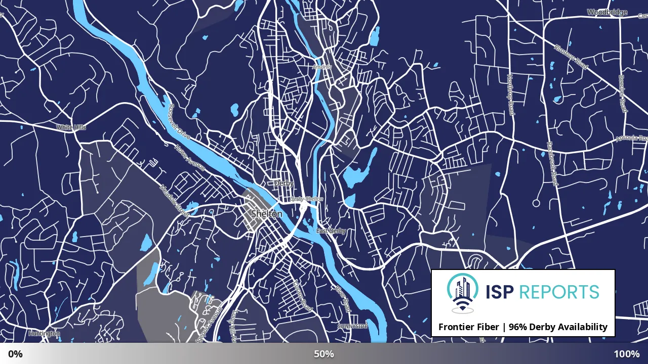 Derby, CT map of internet availability