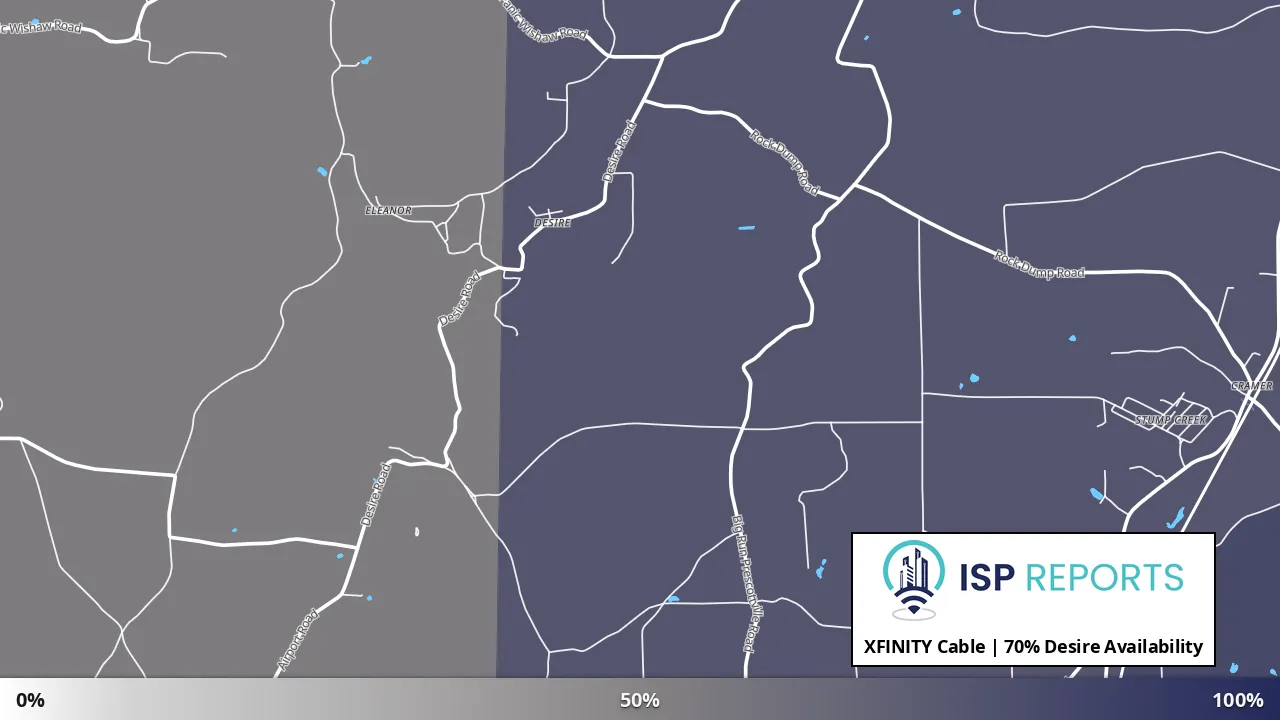 Desire, PA map of internet availability