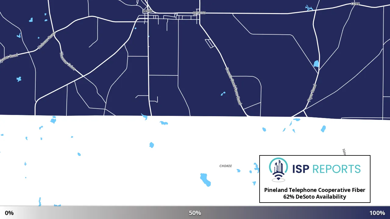 DeSoto, GA map of internet availability