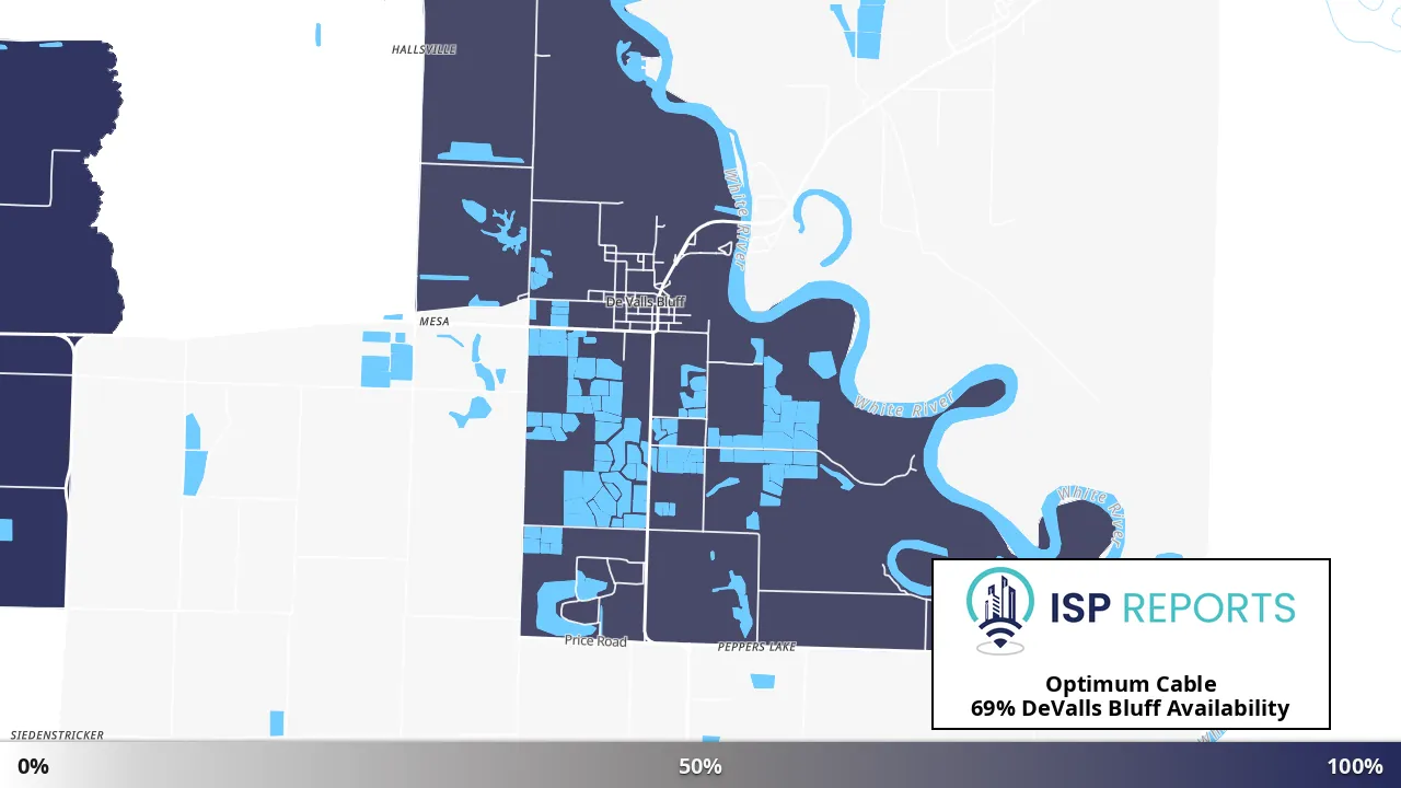 DeValls Bluff, AR map of internet availability