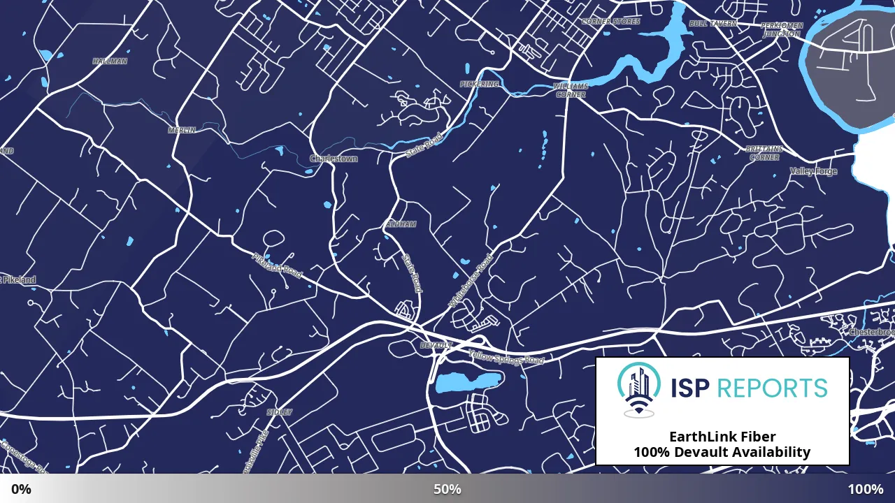 Devault, PA map of internet availability