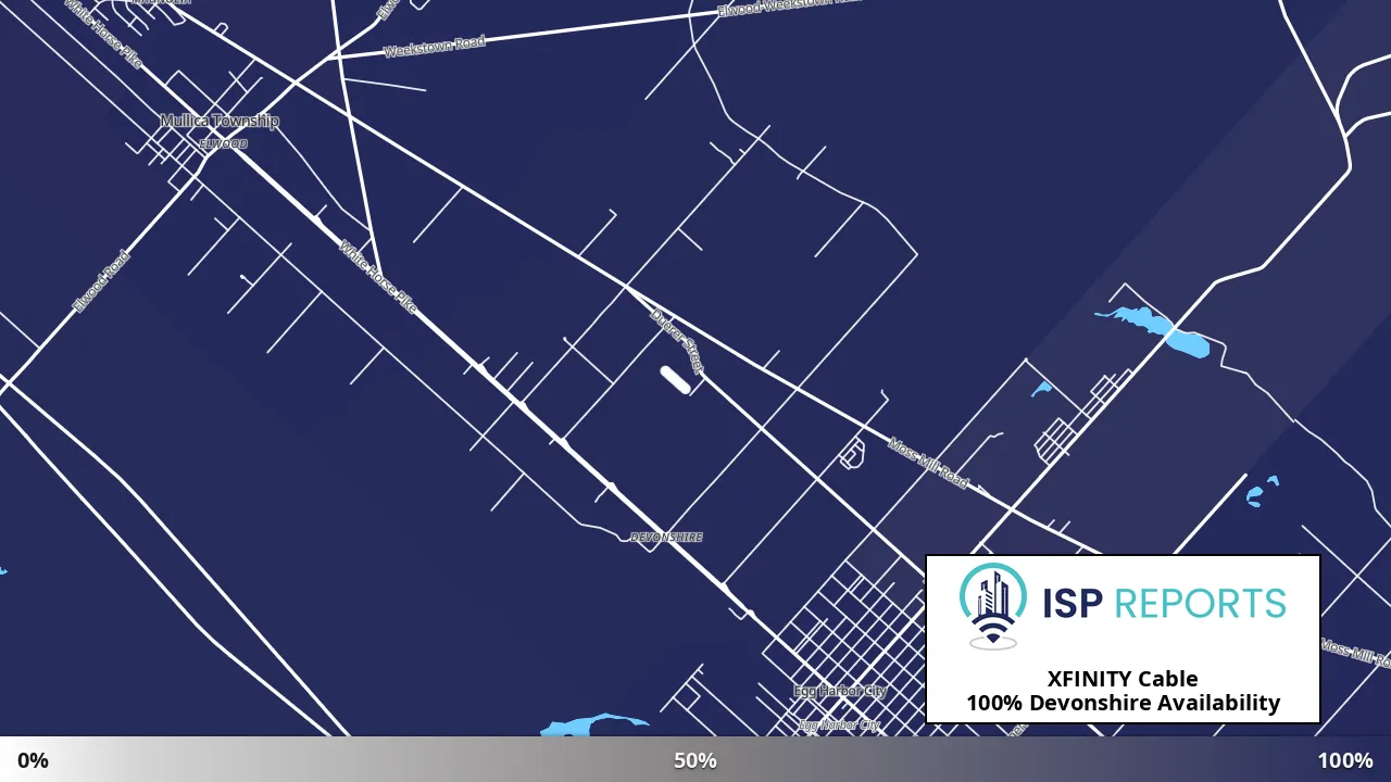 Devonshire, NJ map of internet availability