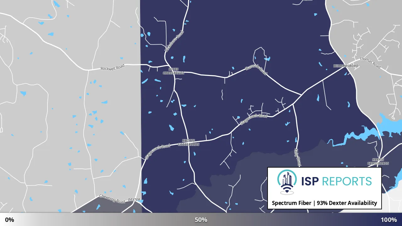 Dexter, NC map of internet availability