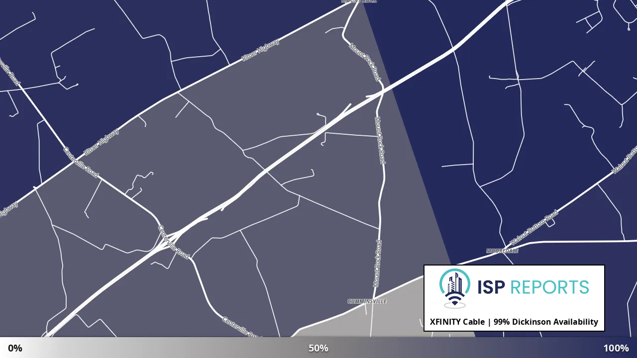 Dickinson, PA map of internet availability