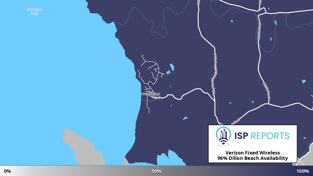 Dillon Beach, CA map of internet availability
