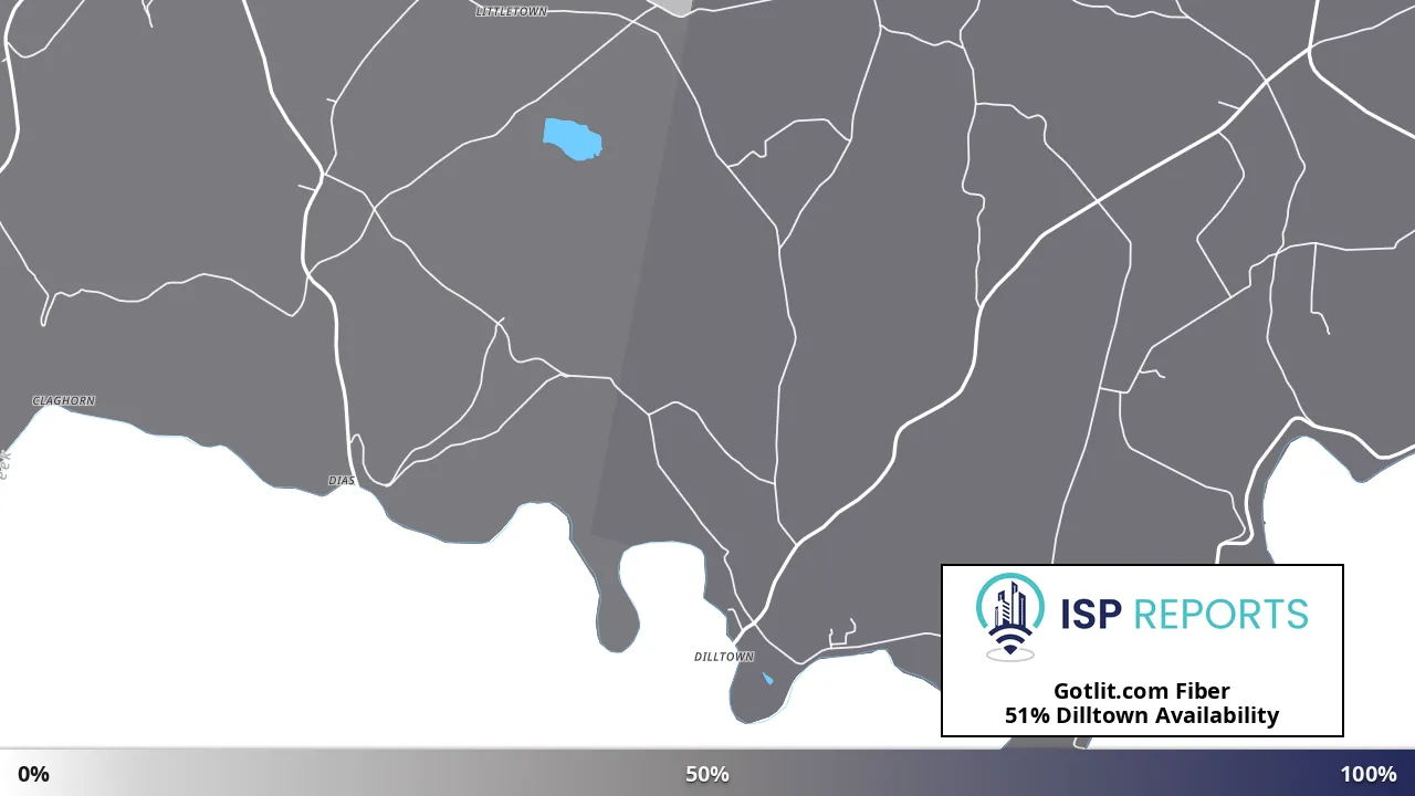 Dilltown, PA map of internet availability