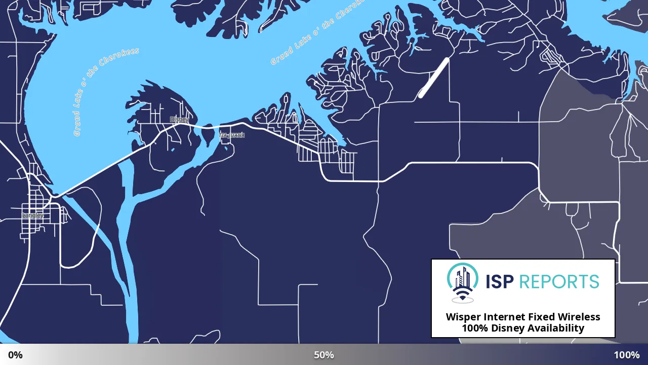 Disney, OK map of internet availability