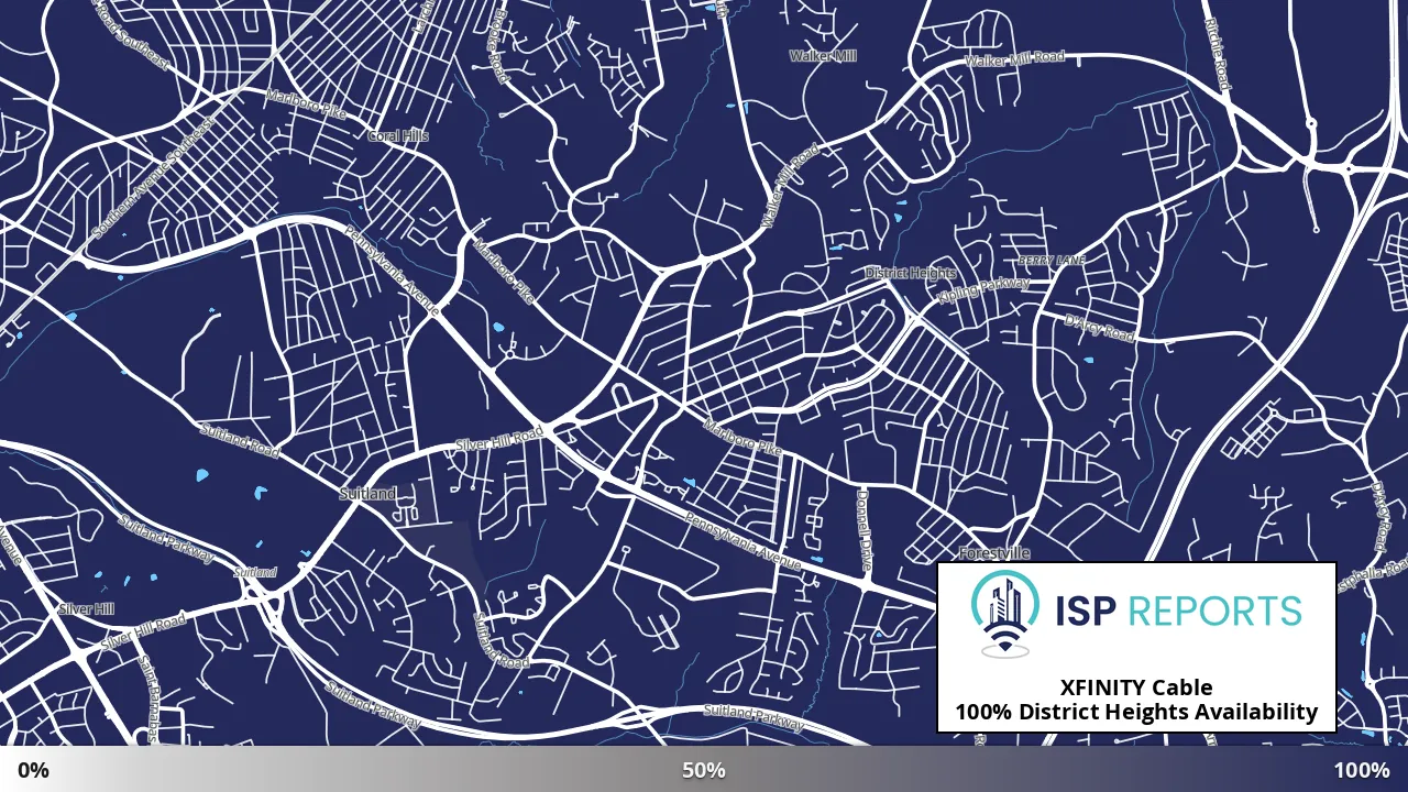 District Heights, MD map of internet availability